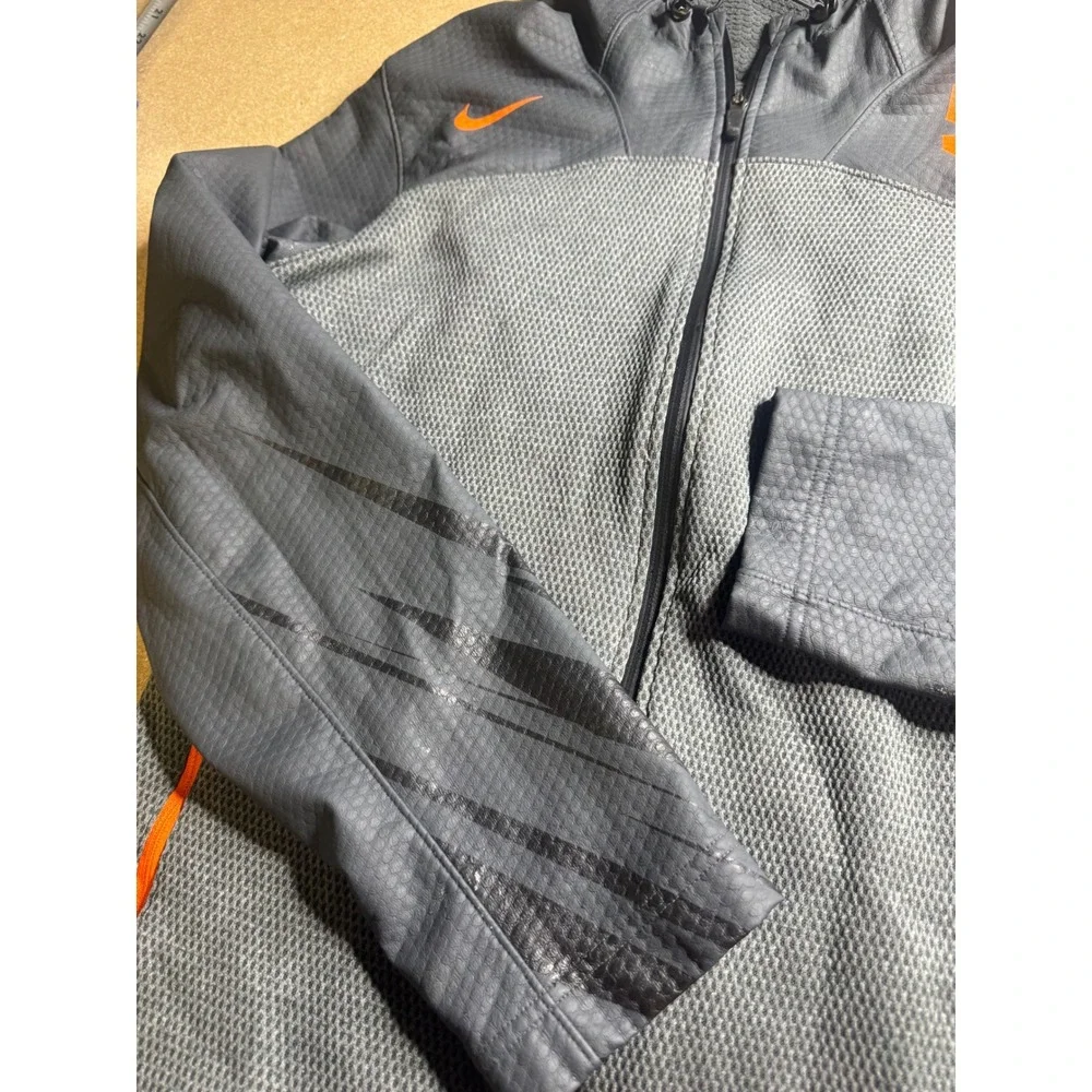 Nike San Francisco Giants Therma-FIT Full Zip Hoodie Gray Orange Mens Medium